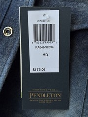 Pendleton Canyon Button Snap Shirt Wool Flannel Blue Mens Medium