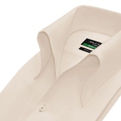 Men’s High Open Button-Down Collar Fawn 100% Cotton Shirt English Preppy Style