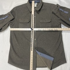 LL Bean Shirt Mens Large Brown Shacket Outdoor Button Up Elbow Patches