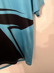 Men’s Size XL Polo Shirt Black, Aqua & Blue Geometric Gradient Short Sleeve
