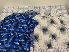 Lot Of 3 Caribbean Men’s Hawaiian Shirt Silk Blend Floral Tropical XL