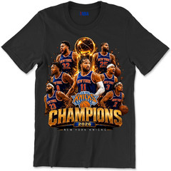 Knicks Champions 2026 Blue Orange Basketball Fan Shirt