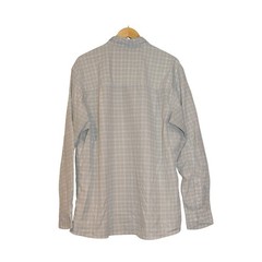 Simms Fishing Products Mens XL Plaid Long Sleeve Button Down Shirt Tan White