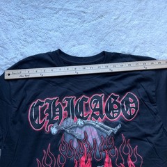 Goat Crew Chicago Burning House Skeleton Graphic T-Shirt Mens Large Black Tee