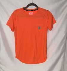 Carhartt Force Orange Solid Pocket Logo Crew Neck Tee Men’s Relaxed XS