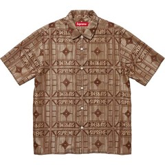 Supreme Tray Jacquard S/S Shirt – Tan Brown – Size Large – SS24 New Authentic