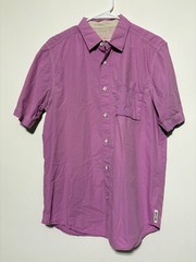 Tommy Bahama Relax Men Size M Pink Purple Short Sleeve Cotton Shirt
