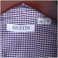 Gustin Purple Gingham Cotton Button Down Shirt Large USA Made Classic Fit