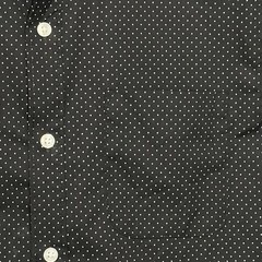Van Heusen Men Small 14-14.5 Button Collar Long Sleeve Dot Dress Shirt Black