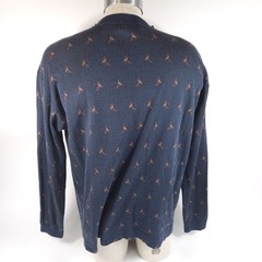 Vtg Eddie Bauer Duck Print Button Pullover Long Sleeve Shirt Size L Made In USA