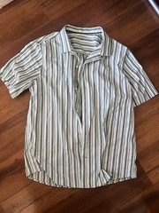 NWT Amazon Essentials Men’s Size Large Cotton Button Down Short Sleeve Shirt