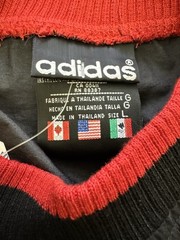 Vintage 90s Adidas Pullover Windbreaker Crewneck Mens L Black Red Nylon Track