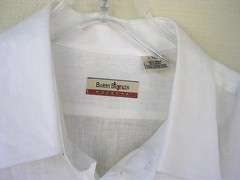 Barry Bricken XL 100% Linen Shirt Mens White Long Sleeve