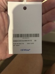 Off-White Flock OW Basic Logo S/S Crew Tee Beige/Black woman’s MPN