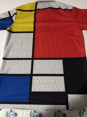 SIIMHWRSS Deep Multi Pattern Striped All Over Print Polo Shirt