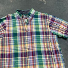 Lands’ End Traditional Fit Dress Shirt Mens XL 17-17.5 Multicolor Madras Plaid