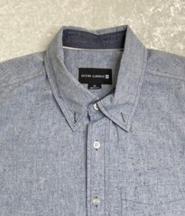 Ocean Current Long Sleeved Collared Pocket Button Down Blue Dress Shirt Mens Med