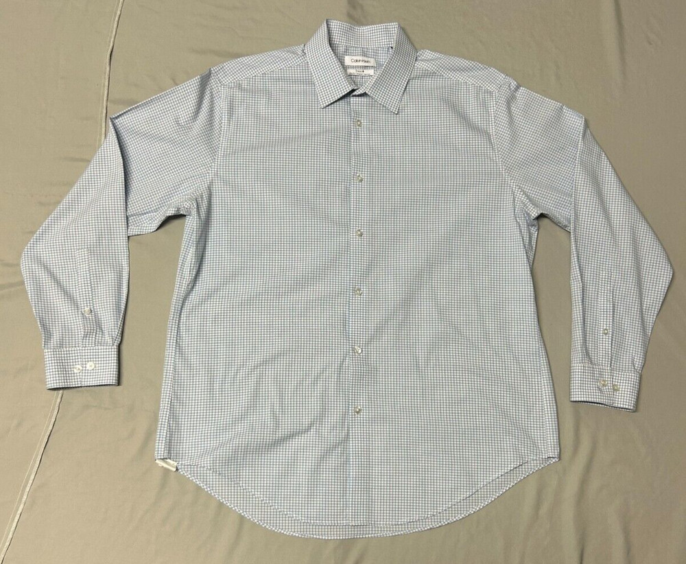 Calvin Klein Adult Man Size Large Button Up Casual Long Sleeve Shirt