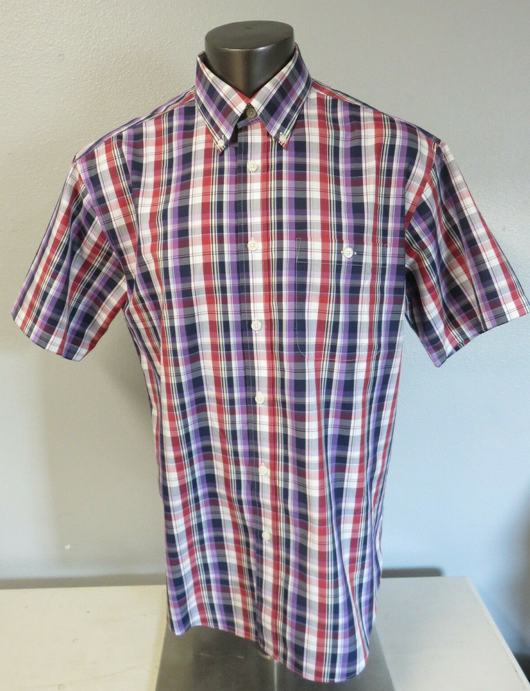 ORVIS Short Sleeve Button Front Front Pocket Size L Cotton Shirt Muticolor