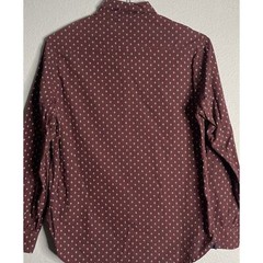 Level Ten Mens Size Medium Woven Button Down Shirt Modern Maroon Academia Career
