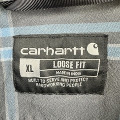 Carhartt Shirt Mens XL Loose Fit Midweight Plaid Casual Workwear Outdoor Blue