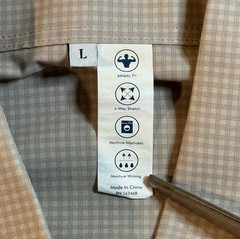 State & Liberty Beige Check Performance Long Sleeve Button Up Dress Shirt Men L
