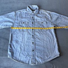 Rustler Legendary Gold By Wrangler Blue Jean Long Sleeve Button Up Shirt Medium
