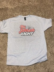BIG JOHNSON LIGHT Beer Coors Light Replica T Shirt Size Large Gray L NEW