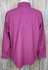 Walls Workers Flex Shirt Button Down Stretch Relaxed Fit Red Navy Mens XL/XXL?