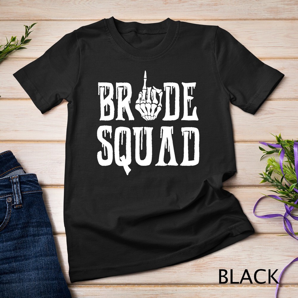 Spooky Bride Squad Gothic Wedding Halloween Bachelorette T-Shirt Unisex T-shirt