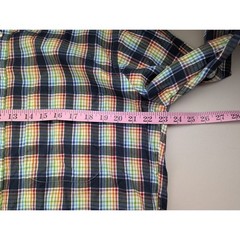 Gitman Bros Rainbow Plaid Button Down Shirt Colorful Office Classic Cotton Large