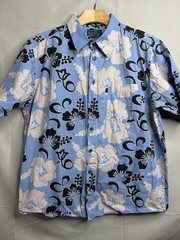 Pineapple Connection Blue Button Up Men’s Size L LARGE EUC