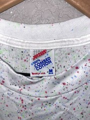 90s Vintage Jerzees Combed Cotton Multicolor Speckled Shirt Splatter VTG M Mediu