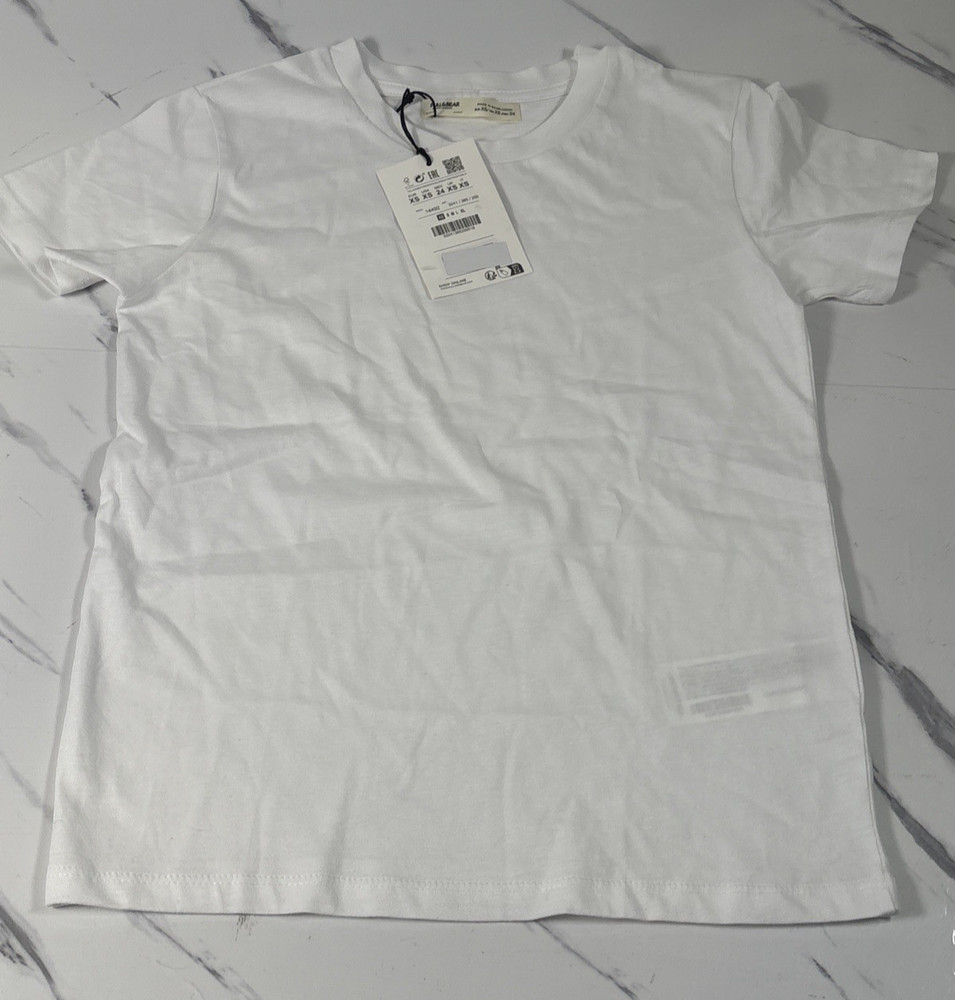 Pull & Bear Short Sleeve Knit Under Shirt White Size XS