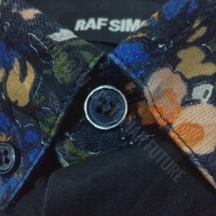 Raf Simons Floral Collar Black Button Down Shirt Luxury Casual Designer Brand