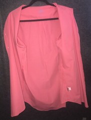 Peter Millar Seaside Collection Button-Up Shirt Medium Coral Pink Cotton Silk