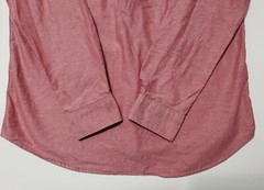 Pull and Bear Mens Large Heather Red Long Sleeve Button Up Down Made in Spain