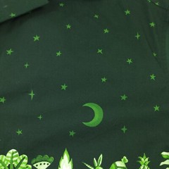 $490 Neil Barrett Boxy Moonlight Dancing Bowling Shirt in Green Mens Size Small