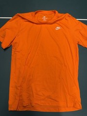 Nike The Nike Tee Men’s Orange Solid Logo Crew Neck Short Sleeve T-Shirt L