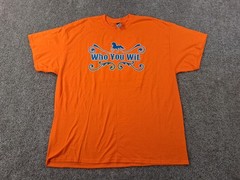 Gildan Dryblend 2XL Men Short Sleeve T-Shirt Who You Wit Twin City Riders Orange