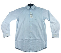 Club Room Dress Shirt Mens size Small Blue Striped Long Sleeve 14-14.5 New