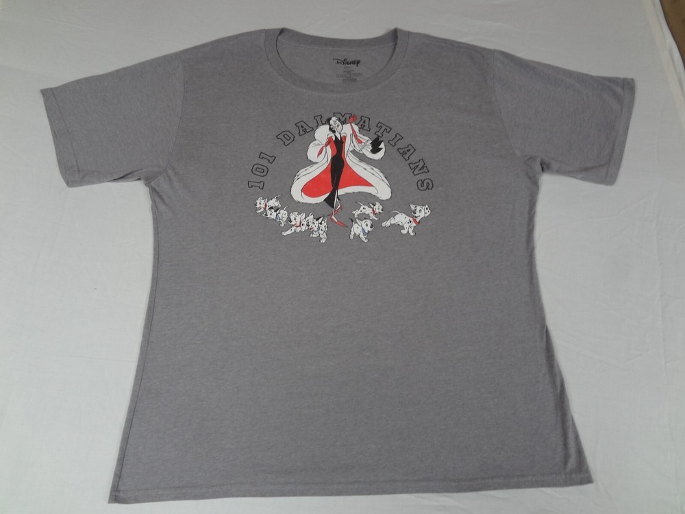 DISNEY 101 DALMATIONS CRUELLA DEVILLE WITH PUPPIES GRAY 3XL T-SHIRT H1537