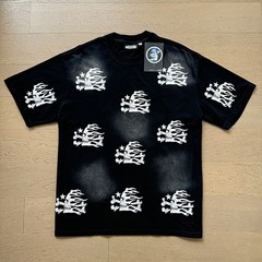 Authentic* Hellstar Cartoon Logo Glitter Logo T-shirt Black