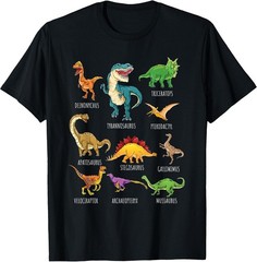 Dinosaur Identification Graphic Tee – Small Size T-Shirt