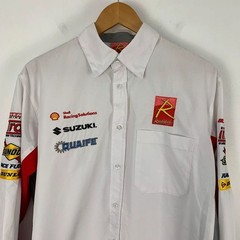 Radical Sports Cars Shirt Mens Large White Red Suzuki Shell Logo Motorsport