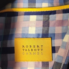 Robert Talbott Button Down Mens Large Blue Purple Check Excellent Carmel Shirt