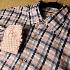 Robert Talbott Button Down Mens Large Blue Purple Check Excellent Carmel Shirt