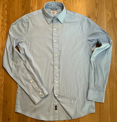 Faherty Hidden Button Down Shirt Light Blue Supima Cotton Stretch Collar Men’s S