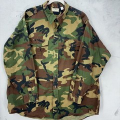 Vintage L.L. Bean Shirt Mens Sz XXXL 3XL Woodland Camo Made in USA Cotton Field
