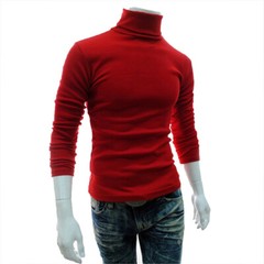 Men ​Pullover Sweater Roll Neck Comfy Jumper Tops Autumn Slim Shirt Outwear